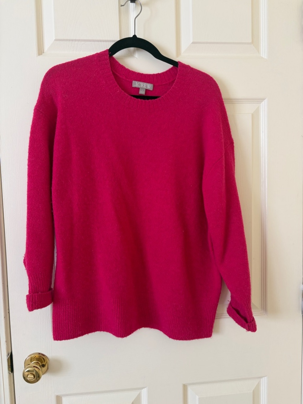 J. Crew Women's Crewneck Sweater in Hot Pink